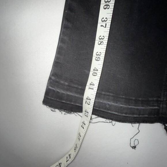 Vervet Blue Black Jeans 24 High Rise Raw Hem Super Flare Stretch Side Panel BOHO - Picture 6 of 16